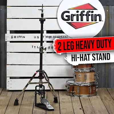 GRIFFIN 2 Leg Hi-Hat Stand - Percussion No Leg High Hat Pedal Cymbal Drum Mount • $102.05