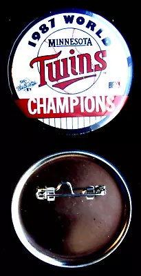 1987 Minnesota Twins World Champions Wincraft 2 1/4  Pinback Button • $1.50