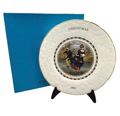 Coalport 1981 Christmas Plate The Skaters Boxed • £4.99