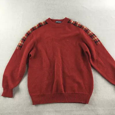 Dancing With Wolves Mens Knit Sweater Size M Red Crew Neck Pullover Jumper • $17.48