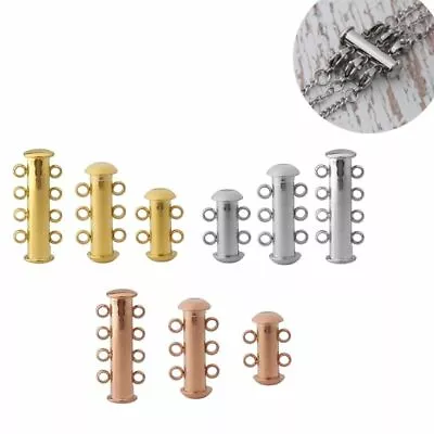 Stainless Steel Magnetic Tube Lock Connectors Spacer Necklace Clasps DIY Jewelry • $14.98