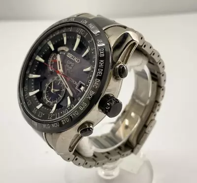 Seiko Astron 7X52-0AF0 GPS Solar Analog Titanium Black Men's Watch From JP • £318.06