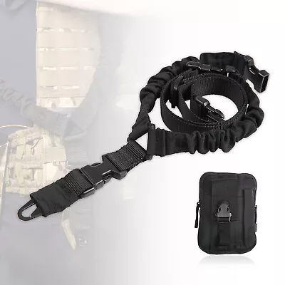 Single Point Gun Sling With MOLLE Pouch - Adjustble Single Point Rifle Sling • $9.99