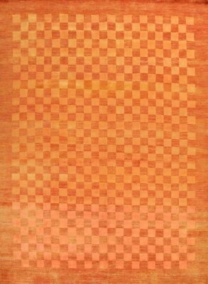 $958.36 • Buy Modern Checked Gabbeh Hand-knotted Area Rug Living Room Oriental Carpet 9'x12'