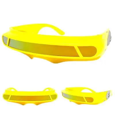 $14.99 • Buy SPACE ROBOT PARTY CLUB RAVE COSTUME CYCLOPS FUTURISTIC SUN GLASSES Yellow Frame