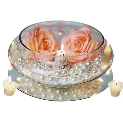 $79 • Buy 6 Pcs 10  Wide Floating Candle GLASS HOLDER BOWLS VASES Wedding Centerpieces