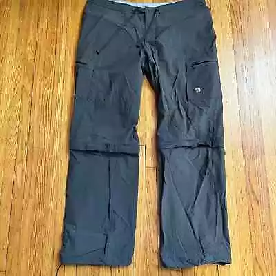 Mountain Hardware Pants Womens 14 Convertible Zip Off Hiking Nylon Gray • $26.99