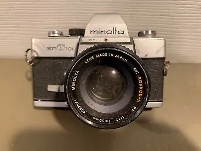Minolta SRT 101 35mm SLR Film Camera Body Only Untested MD Rokkor-X 50mm F1.7 • $45.99