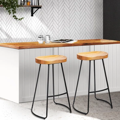 $144.08 • Buy Artiss 2 X Vintage Tractor Bar Stools Retro Stool Wooden Industrial Chairs 75cm