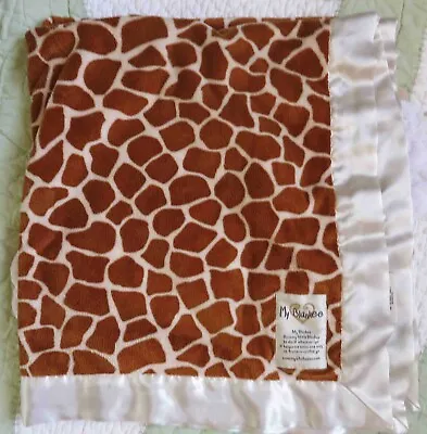 My Blankee Giraffe Print Plush W Satin Edge Baby Boy Or Girl Blanket Lovey EUC • $72.24