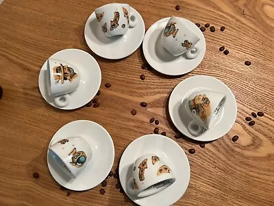£110 • Buy Illy Art Espresso Cups & Saucers Set Collection Designed By Max Petrone / 70ml