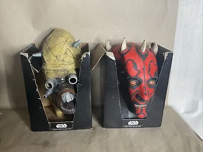 2 Star Wars Deluxe Mask Limited Edition Disney Tusken Raider  & Darth Maul • £69.42