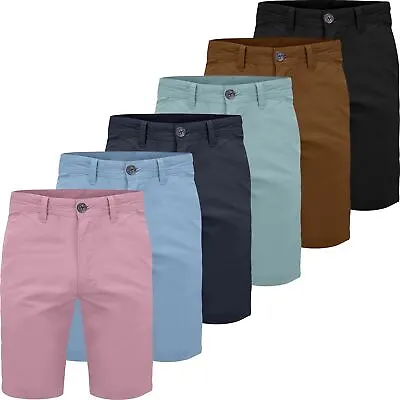 Mens Slim Fit Stretch Cotton Chino Shorts Summer Casual Spandex Half Pants 30-42 • £11.99