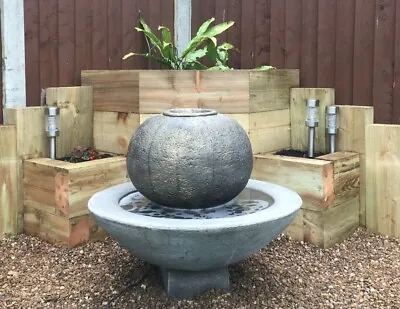 £368.59 • Buy Large Patio Ball Fountain Stone Garden Ornament Water Feature 