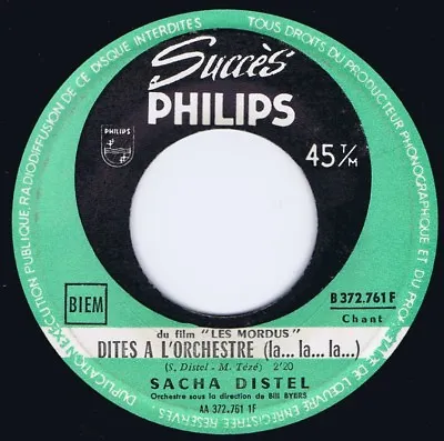 Sacha Distel 1960 French 45 - Dites A L'orchestre • £6.99