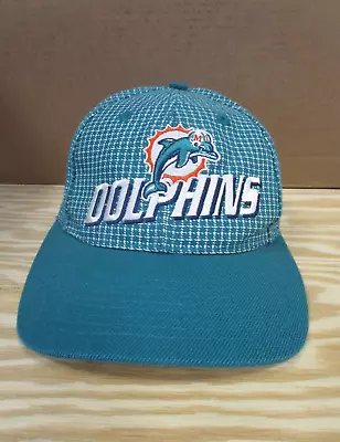 VINTAGE Miami Dolphins Hat Cap Hook & Loop Green Logo Athletic Pro Line Football • $26.99