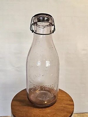 Quart Embossed Milk Bottle F D Jackson Hoboken NJ New Jersey Tin Top New Jersey • $49