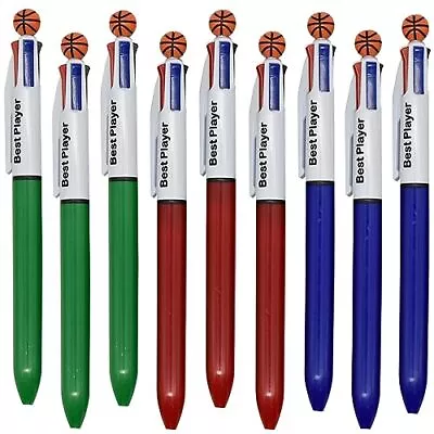 12PCS Multicolor Basketball Ballpoint Pen Retractable 4 In 1 Colored Pens Coo... • $18.64