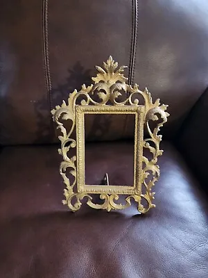 $31.99 • Buy Vintage Antique Rococo Baroque Brass Ornate Heavy Metal Picture Stand Up Frame