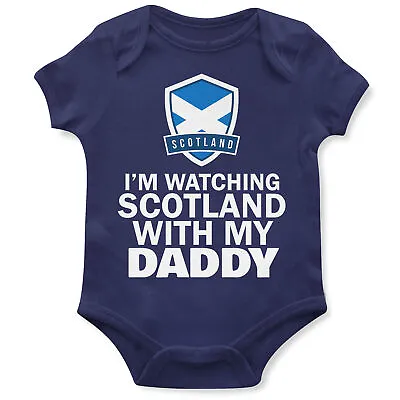 Baby Boys Im Watching Scotland With My Daddy Babygrow Football Fathers Day Gift • £12.99