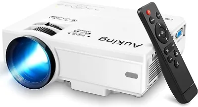 AuKing Mini Home Theater Projector 2022 Portable Video 1080P Gift For Men Women • $198.98