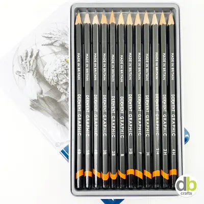 £18.99 • Buy Derwent Medium Graphic 6B-4H Drawing Sketching Set 12 Pencils Metal Tin - 34214