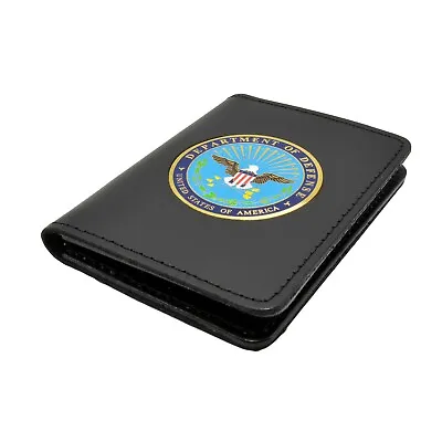 Perfect Fit DOD Defense Dept Double ID Leather Military ID Card License Holder • $24.27