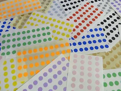 Small 6mm Round Circular Coloured Sticky Labels Dot Stickers Mixed Colours • £3.10