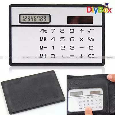 £1.47 • Buy 8 Digits Ultra Thin Mini Slim Credit Card Solar Power Pocket Calculator