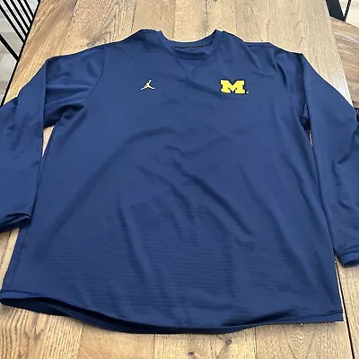 Nike Jordan University Of Michigan Wolverines Crewneck Pullover Size XXL Blue • $34.99