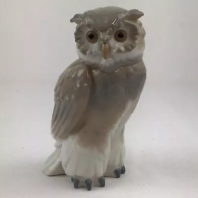 Nao By Lladro Owl Figure 17cm Brown White Grey Wildlife Bird 6870 Small Ornament • £16.95
