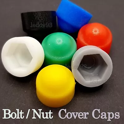 Hexagon Nut / Bolt Cover Caps Plastic Dome Protection Hat 7-19mm Various Colours • £2.84