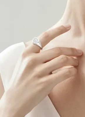£165 • Buy Tiffany & Co Return To Tiffany™ Heart Signet Ring  - Size M | US Size 6