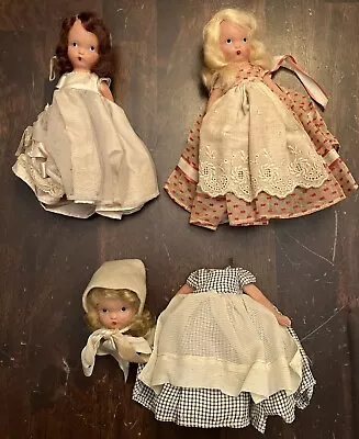 Vintage Lot 3 Nancy Ann 1940’s (?) Storybook Dolls W/Clothes • $20