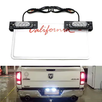 Amber/White LED License Plate Mount Strobe Warning Light Kit For Truck SUV Car • $35.99