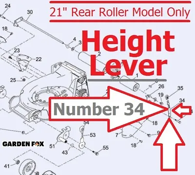 Genuine MTD KAAZ 21  REAR ROLLER Mower Alloy Body - Rear HEIGHT LEVER 1115010809 • £33.97