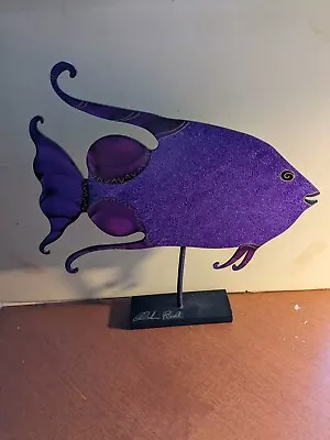 CLAUDINE BUELL Metal Tropical Fish Sculpture Artist Signed • $30