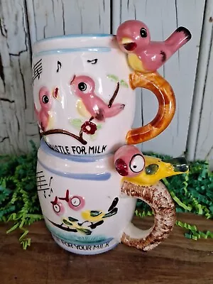 2 Vintage Whistle For Your Milk Cups Pink Birds Ross Products & Grantquest Japan • $29.95