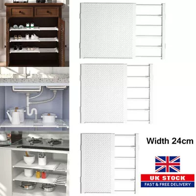 Adjustable Closet Cupboard Divider Rack Storage Organizer Shelf Extendable Rack • £7.93