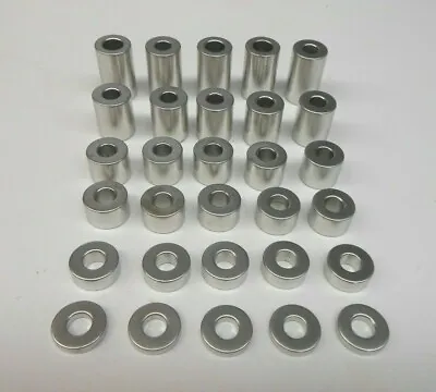 New Lot Of 1/4  Hole Stainless Steel Spacers 30 Pieces Motorcycle Auto Custom • $29.99