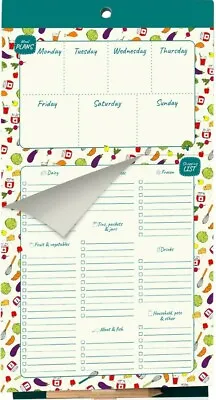 MAGNETIC Weekly Meal Planner And Shopping List Pad *52 PAGE* Fridge Magnet 6x11  • £6.69