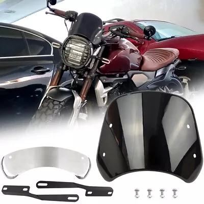 Motorcycle Windshield Fairing Windscreen For Harley Honda Suzuki 5-7'' Headlight • $26.49