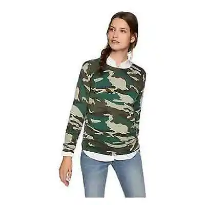 J Crew Womens Tippi Sweater Camouflage Crewneck 100% Merino Wool Small • $19.98