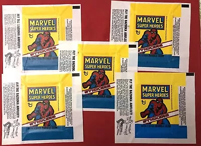 Topps Marvel Super Heroes Bubble Gum Stickers Wrapper 1976 Spider Man Lot Of 5 • $7.99