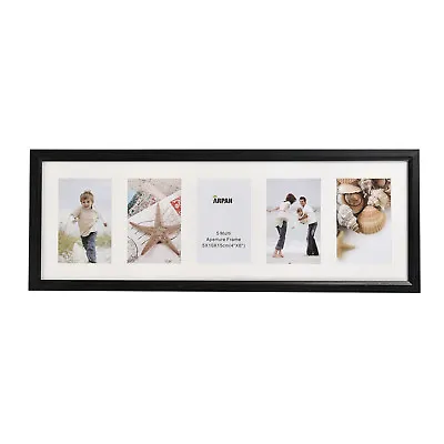 Multi Aperture Photo Picture Frames Holds 3 Or 5 Photos White Or Black For Gift • £18.99