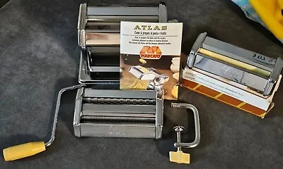$35 • Buy Marcato Atlas Model 150 Hand Crank Pasta Maker With Attachment Made In Italy