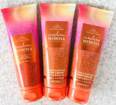 3 Bath & Body Works SUNSHINE MIMOSA Body Cream 8oz SET/LOT Of 3 • $49.50