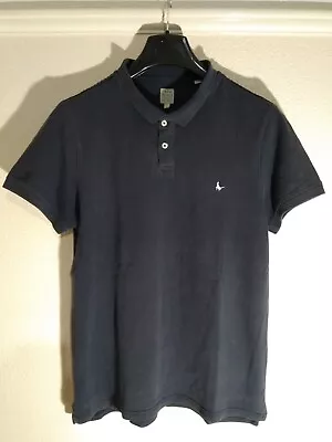 Jack Wills Men's S/S Polo Shirt Large Regular Navy 100% Cotton Logo Free Postage • £7.95