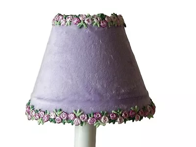 Soft Lilac Minky Rosebud Trimmed Chandelier Shade 5  Mini Lamp Sconce Shade • $5