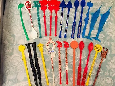 Lot 25 Vtg Swizzle Sticks Casino Hotels Las Vegas San Francisco New Orleans + • $14.98